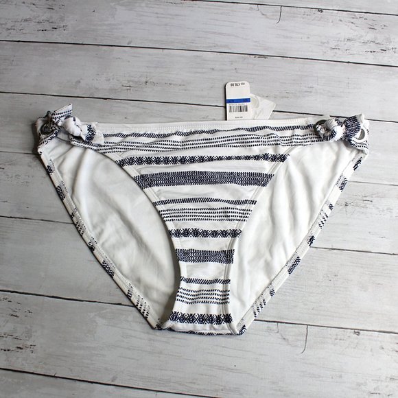 Tommy Bahama Women's Bikini Swim Bottoms Size XL White Black Stripe - Picture 2 of 5